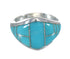 Southwestern Genuine Sterling Silver Turquoise Inlay Ring Size 4-3/4 AX90594